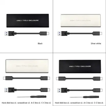 Высококачественный алюминиевый жесткий корпус USB 3.1 со скоростью 10 Гбит/с для 2,5-дюймового SSD / жесткого диска в корпусе с кабелями USB-A и кабиной Micro USB