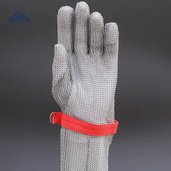 Высокоэффективные перчатки из проволочной сетки из нержавеющей стали для мясника, защищающие руки от ударов ножом, перчатки с длинным рукавом