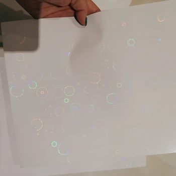 Голографический Фейерверк Лазерная фольга Клейкая лента Холодное Ламинирование на бумаге Пластик 50 листов 210x297 ММ Карточка для упаковки своими руками