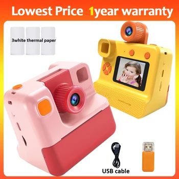 Детская камера мгновенной печати, камера для детей, цифровая камера 1080P HD, фотобумага, детская игрушечная камера для Рождественского подарка