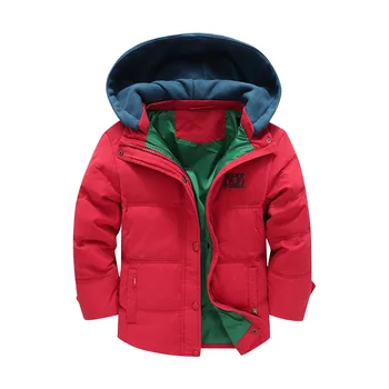 Детский зимний комбинезон Для мальчиков, Съемные топы с капюшоном, детская теплая верхняя одежда на молнии, Детская одежда с хлопковой подкладкой, утепленная куртка от 2 до 6 лет