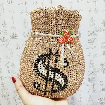 Дизайнерские вечерние сумки с роскошным хрусталем, кошелек для вечеринок с долларами и бриллиантами, женские свадебные сумки