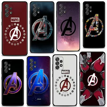 Для Samsung Galaxy A21s A51 A72 A02s A41 A52 A12 A32 4G A71 A31 A03s A33 A23 A52s Модный чехол для телефона с логотипом Marvel A Avengers