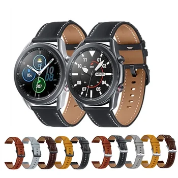 Для Samsung Galaxy Watch 3 41 мм 45 мм Ремешок 22 мм 20 мм Кожаный Браслет Браслет Для Galaxy 42 мм 46 мм/Gear S3 S2 Sport Band Ремень