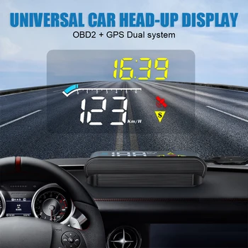Для всех Автомобилей Проектор Лобового Стекла M17 OBD GPS Головной Дисплей Автомобиля HUD Спидометр Аксессуары Для Автоэлектроники Цифровые