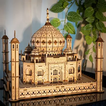 Дом Королевский замок 3D Деревянная головоломка Модель Тадж Махала со светом Набор игрушек ручной работы для взрослых Пазлы Конструкторы подарочная коробка