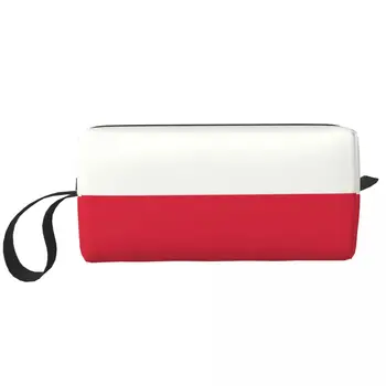 Дорожная сумка для туалетных принадлежностей с флагом Польши Kawaii Makeup Cosmetic Organizer Для хранения женской косметики Dopp Kit Case