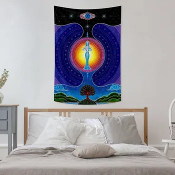 Духовная Фантазия Психоделический Гобелен Космическая Энергия Триппи Космическая Сила Мандала Настенный Декор Плакат в стиле Бохо Подарок