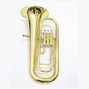 Духовые инструменты 3-поршневой euphonium Высококачественный инструмент euphonium, покрытый золотым лаком euphonium для продажи
