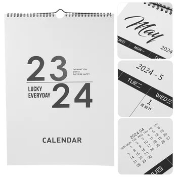 Ежемесячный настенный календарь, Настенный календарь, ежемесячный календарь, домашний Прочный Настенный календарь, висящий в комнате для свиданий на год, Праздник 2024 года