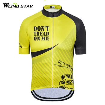 Желтая велосипедная майка Weimostar Don't Tread On Me, Велосипедная одежда, дышащая велосипедная одежда, топ из джерси Clithes Pro Team MTB Bike