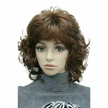 Женские синтетические парики Натуральный кудрявый парик Средней длины, черный / светлый парик для волос