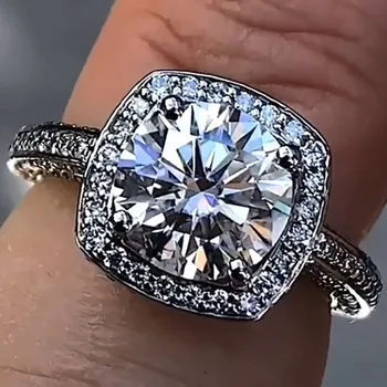 Женское обручальное кольцо из белого золота 10 карат, годовщина свадьбы, Обручальное кольцо с бриллиантом из муассанита, 1 2 3 4 5 карат, Роскошное модное кольцо