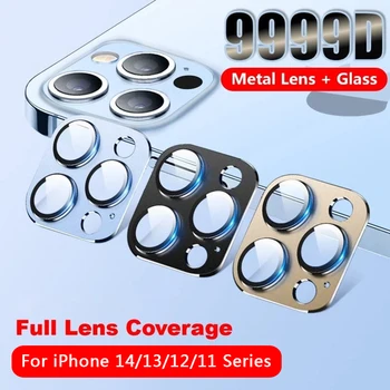Защитная Пленка для камеры с Металлическим Объективом Для iPhone 14 Pro Max 11 12 13 Pro Защитные Пленки Для Камеры iPhone12 Mini 14 Plus Full Cover Glass Film