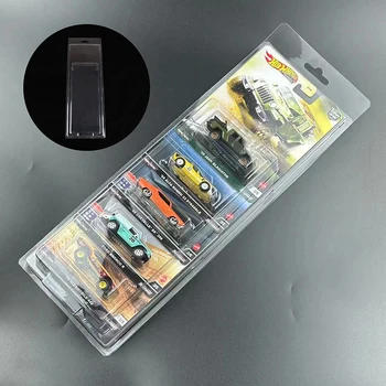 Защитная оболочка из АБС-пластика 1ШТ для игрушечного автомобиля Прозрачная витрина для карточек с моделью Hot Wheels Team Transport, подарок для мальчиков