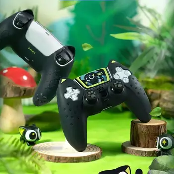 Защитный чехол из мягкой силиконовой кожи с черным кошачьим когтем для игрового контроллера Sony Playstation Dualsense 5 PS5 с ручкой для захвата большого пальца