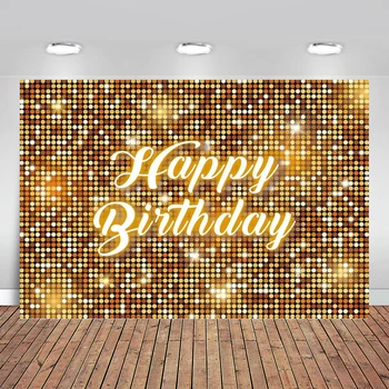 Золотая вспышка Квадратный настенный фон Золотой Фон для фотосъемки с Днем рождения в блестках для девушки, женщины, сладкой вечеринки по случаю дня рождения
