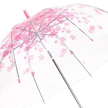 Зонт Sakura Легкий женский Ветрозащитный прозрачный зонт для свадеб Путешествий Пикников вечеринок на открытом воздухе Пляжа