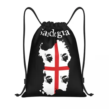 Изготовленный на заказ флаг Сардинии, карта, сумка на шнурке для тренировок, рюкзаки для йоги, Женские Мужские рюкзаки с флагом Италии, Спортивный рюкзак для спортзала