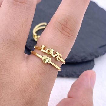 Изящное кольцо с сердечком из 18-каратного золота, обещающее любовь, подарки Подружке невесты для нее, вращающиеся украшения для снятия беспокойства