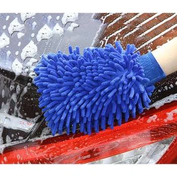 Инструменты для чистки автомобиля с двойной стороны, Многоразовая тряпка для мытья, рукавица для чистки, полотенце, перчатка из мягкой синельной микрофибры премиум-класса от царапин