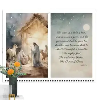Календарь Иисуса Христа на 2024 год, Календарь-плакат с Иисусом, Вдохновляющий художественный календарь для декора стен, календарь-планировщик на тему Иисуса на 12 месяцев