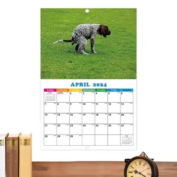 Календарь на 2024 год, настенный календарь с какающей собакой, настенный календарь с забавными животными, открытый, 11X11 дюймов, плотный и прочный бумажный семейный планировщик и ежедневник
