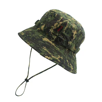 Камуфляжная шляпа Boonie Hat Ripstop с ремешком для подбородка для спортивной рыбалки, защита от солнца (армейский зеленый камуфляж)