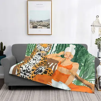 Картина маслом Тропические растения Флисовые пледы Одеяла для отдыха в джунглях для постельных принадлежностей Супер Теплое одеяло для спальни