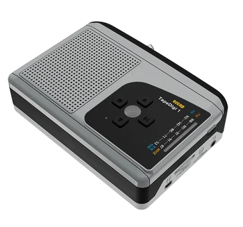 Кассетный проигрыватель Ezcap234 с AM / FM-радио, аудиомагнитофон с микрофоном Walkman, конвертер кассеты в MP3, сохранение на TF-карту, нет необходимости в ПК
