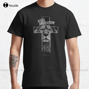 Классическая футболка Jesus Revolution, хлопковые рубашки для женщин, мужские футболки с принтом, футболки с цифровой печатью для подростков, унисекс на заказ, футболки с цифровой печатью