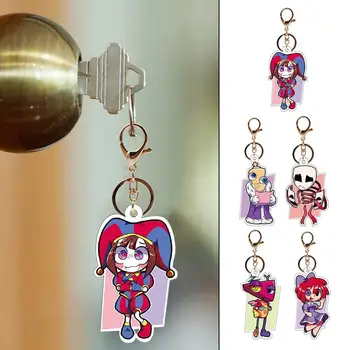 Классный брелок в форме клоуна, Акриловые брелки для ключей из аниме, Брелок для ключей, подвеска для аниме, Цирковой клоун, брелок для рюкзака