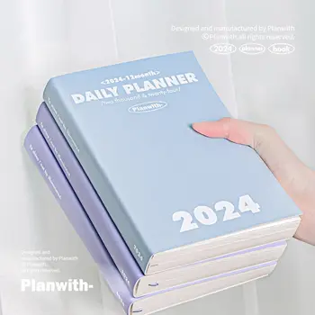 Книга с повесткой дня на 2024 год, портативные записные книжки для путешественников, План школьного офиса с годовой повесткой дня на 210 страниц