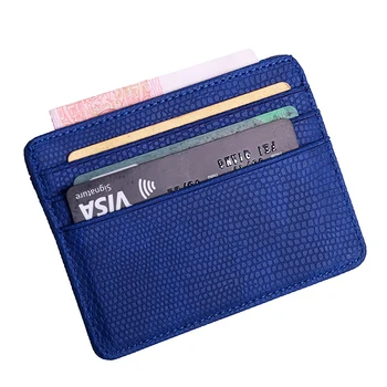 Кожаный держатель для кредитных карт с рисунком ящерицы, Маленький двусторонний кошелек для карт, мужской кошелек для банковских карт, футляр для удостоверения личности, мини-кошелек со слотом для нескольких карт