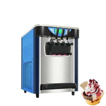 Коммерческая машина для производства мороженого, настольная, полностью автоматическая машина для приготовления мороженого в виде сладких рожков с тремя головками в маленькой кабинке
