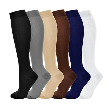 Компрессионные чулки содействие циркуляции крови для похудения, компрессионные носки, анти-усталость удобные сплошной цвет носки горячая