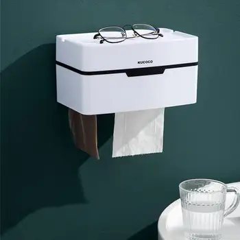 Коробка для салфеток для ванной кухни, держатель для туалетной бумаги, креативный держатель для туалетной бумаги без перфорации, настенный Держатель для бумаги, самоклеящийся