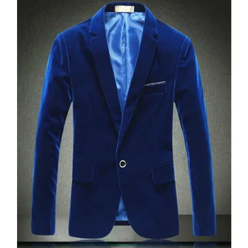 Королевский синий бархатный блейзер для мужчин, костюмы бойфренда, Повседневный стиль, смокинг для выпускного вечера, пиджак для вечеринки, модная одежда 2023
