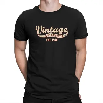Креативная футболка для мужчин, подарок на день рождения 1966 года, Винтажная футболка с круглым воротником на день рождения, Персонализированная подарочная одежда, уличная одежда