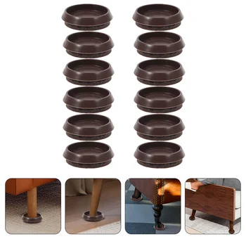 Круглые мебельные подставки для пола из твердой древесины, Аксессуары с фиксированной заслонкой, Накладки для стульев