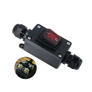 Машинный выключатель Кнопочный встроенный выключатель 220В 30А Кнопочный выключатель для наружного использования с обеих сторон ввода и вывода