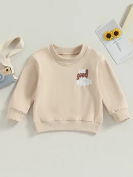 Милый зимний свитер для малышей с очаровательным животным принтом, круглый вырез, пуловеры с длинными рукавами, теплые топы для младенцев