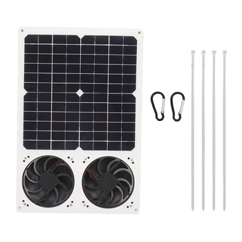 Мини-вентилятор с солнечным вытяжным вентилятором мощностью 40 Вт с 2 Солнечными вентиляторами с питанием от панели 18 В для Собачьего Курятника, Теплицы RV