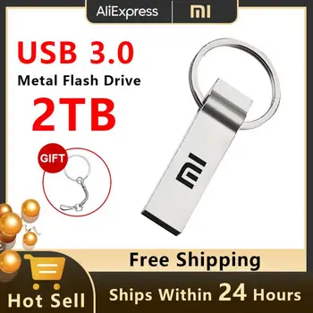 Мини-накопитель Xiaomi 2 ТБ, 1 ТБ, 512 ГБ, флэш-накопитель USB 3.0, портативный водонепроницаемый U-диск, высокоскоростная передача данных, металлическая Usb-память