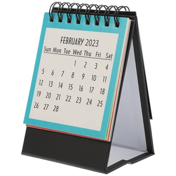 Мини-настольный календарь 2023 года, настольный ноутбук для дома, небольшого офиса, декоративная катушка, английский переплет