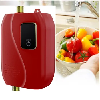 Мини-электрический безцилиндровый водонагреватель мгновенного действия для кухни или ванной 110 В/220 В 3000 Вт, безопасный нагреватель с американской вилкой