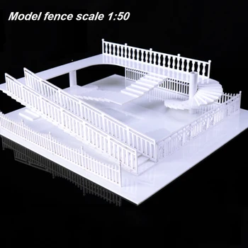 Миниатюрная имитационная модель забора в масштабе 1: 50, Строительные материалы для изготовления архитектуры, Лестничные перила, макет сцены, 3 шт.