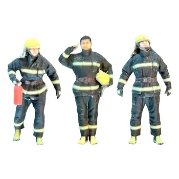 Модель пожарного в масштабе 1/64 Реалистичная модель поезда, фигурки людей для создания диорамы, реквизит для фотосъемки, украшение сцены своими руками