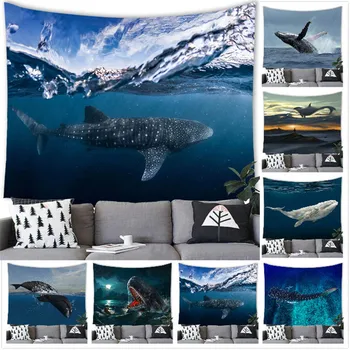 Морское животное, Кит, дельфин, гобелен, висящий на стене, креативный декор в виде кита, дельфина, гобелен, украшение домашней комнаты, фоновый декор стен
