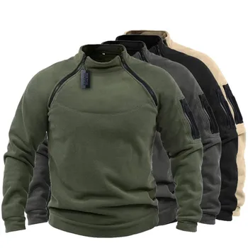 Мужская Тактическая уличная флисовая куртка US SWAT, Охотничья одежда, Теплый Пуловер на молнии, мужское ветрозащитное пальто, Термальный походный свитер